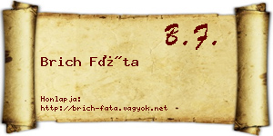 Brich Fáta névjegykártya